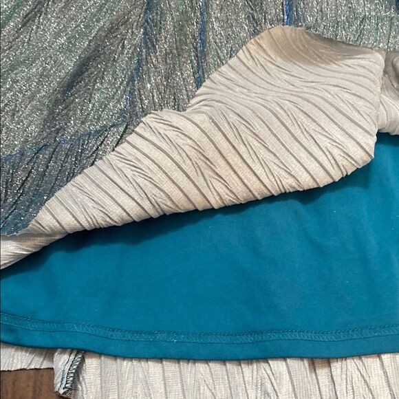 Lulu's Teal and Silver Mini Formal Cocktail Dress - Picture 6 of 8